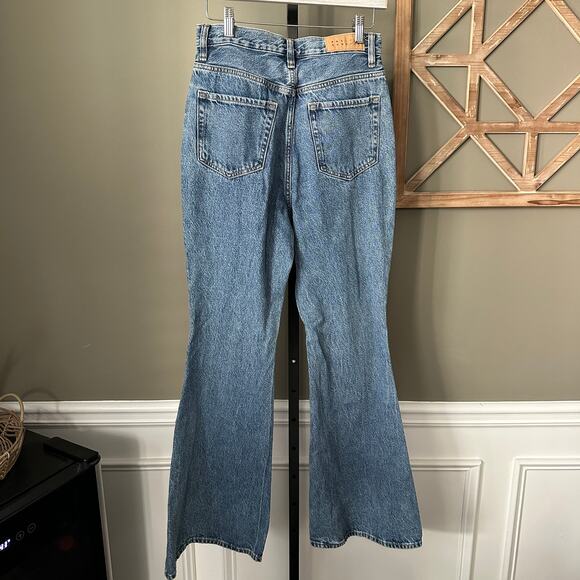 PacSun Blue & White Stripe High Waisted Flare Wide Leg Jeans Women’s Size 28 - Picture 5 of 6